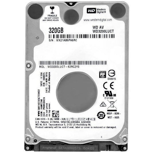 Western Digital 320GB 2.5 Inch Internal Laptop Hard Drive (Original Used)