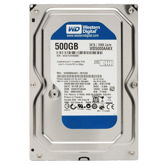 WesternDigitalWD500AAKX500GB3.5inchInternalPCHardDrive_OriginalUsed